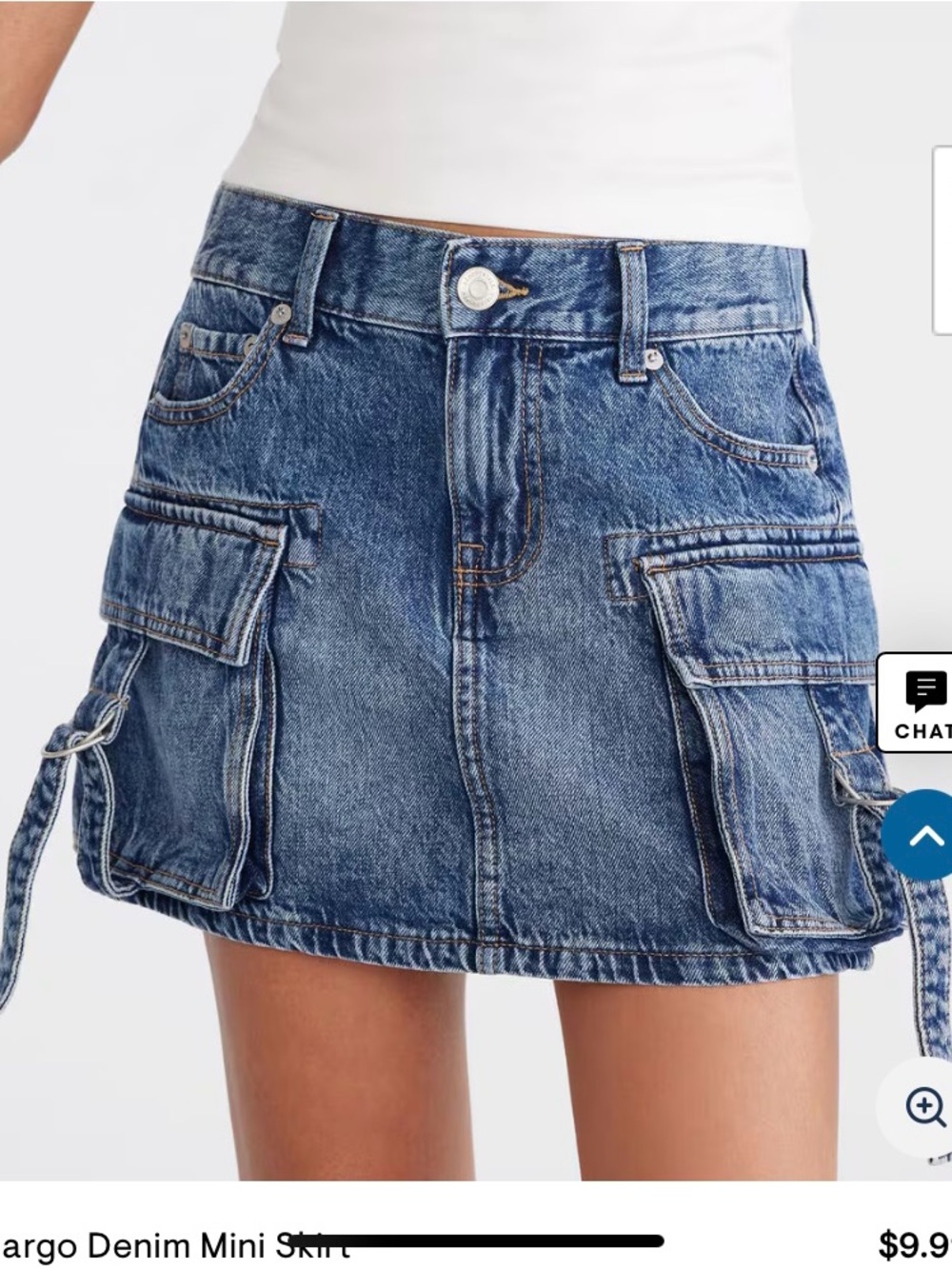 Aeropostale Blue Denim Cargo Mini Skirt Classic Mid Rise